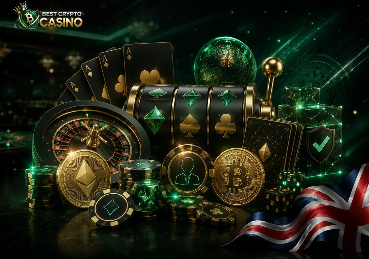 Crypto casino games overview with slots, card games and blockchain-based verification systems
