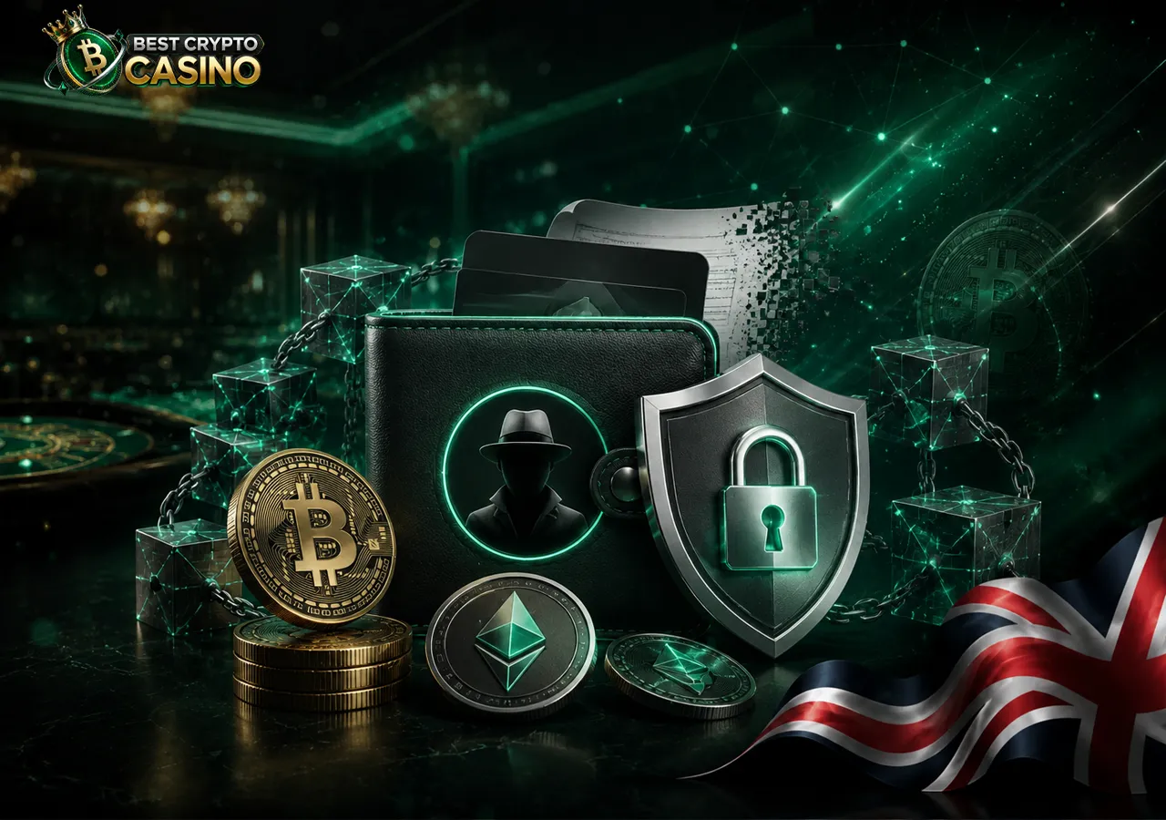 No KYC crypto play concept with private wallets, user privacy and secure data handling